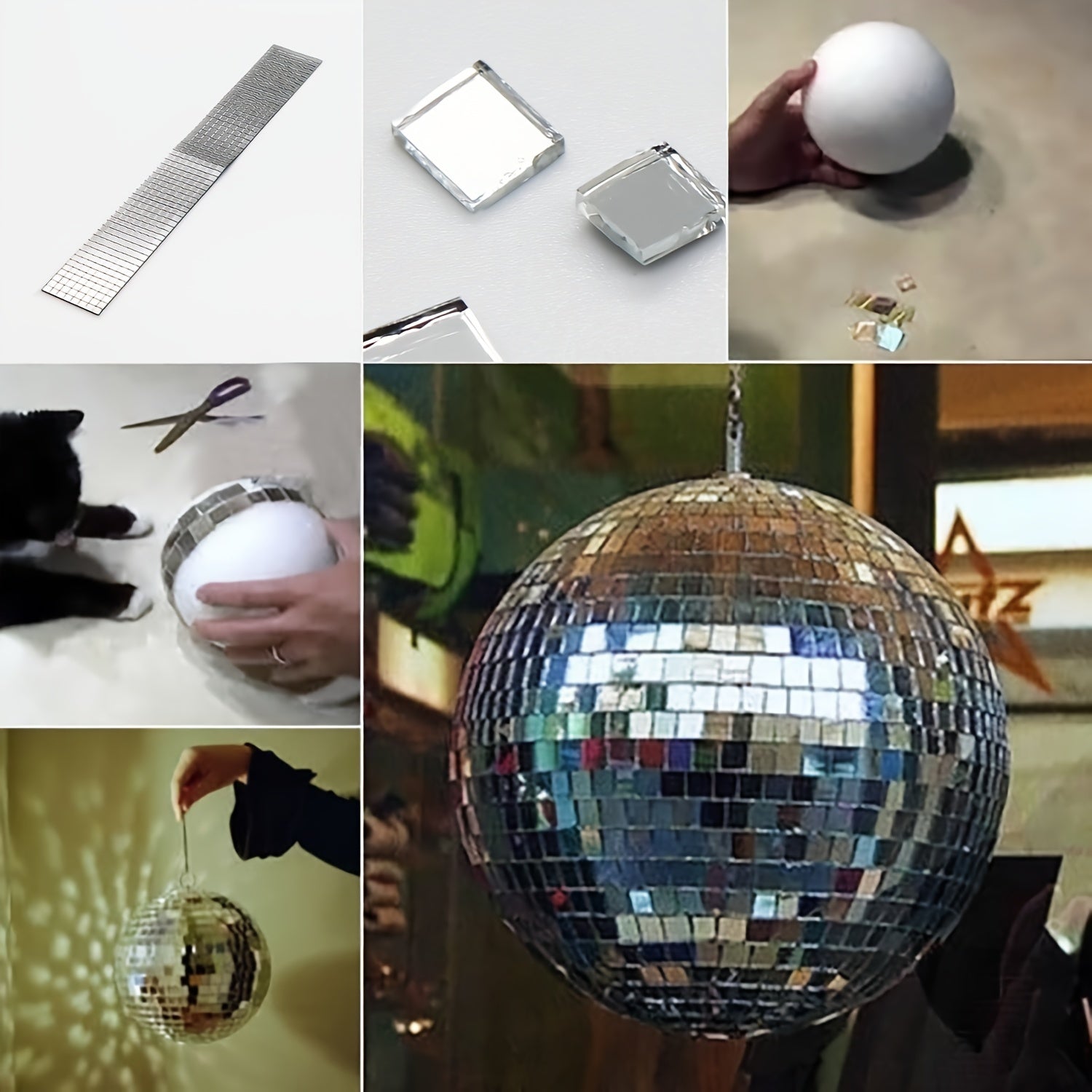 1400pcs Mini Square Glass Mirror Tiles 5x5mm Self Adhesive Stickers