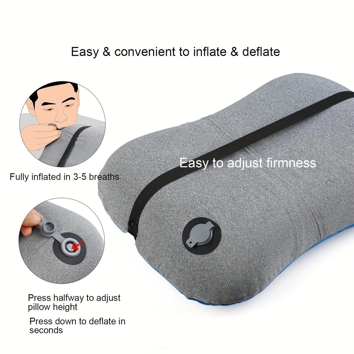 Ultralight Inflatable Camping Pillow Neck Waist Support