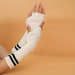 Knitted Sleeve Arm Cover with Thumb Hole for Autumn & Winter