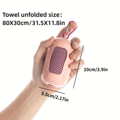 Cooling Ice Silk Towel with Silicone Bag for Outdoor Activities
