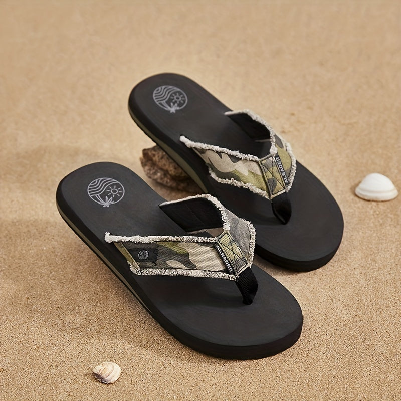 Men's Classic Solid Flip Flops Durable Non Slip Outdoor Hiking Sandals