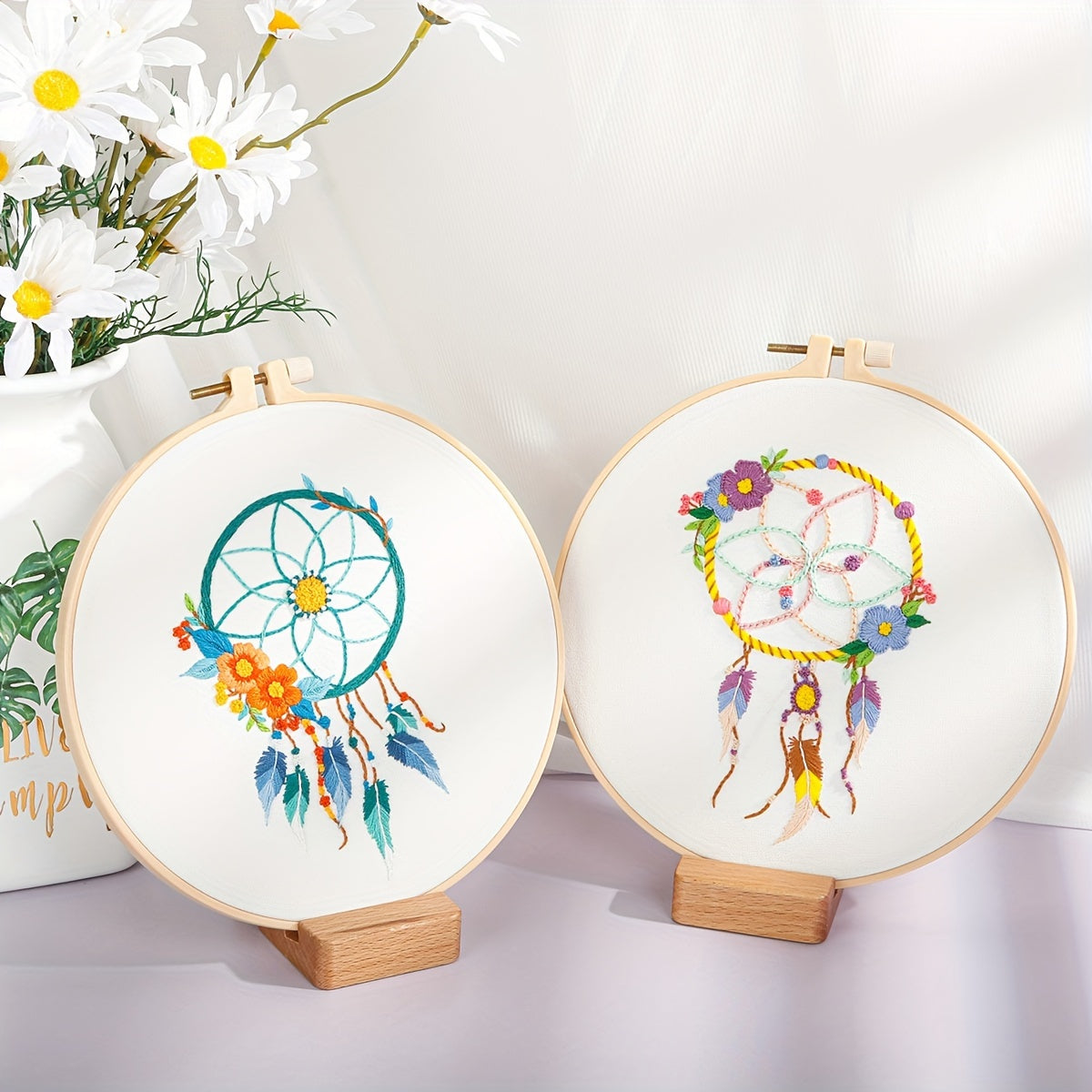 Embroidery Kit Aeolian Bells Dream Catcher Pattern Bag 4pcs Set