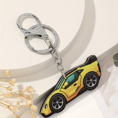 Stylish Yellow Sports Car Key Chain