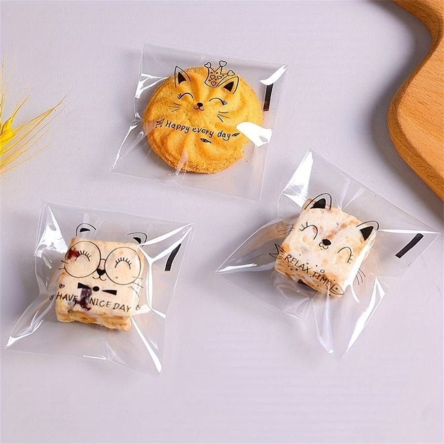 100pcs Cartoon Toast Bags - Large Capacity Portable Bread Treat Bags