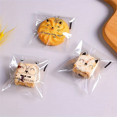 100pcs Cartoon Toast Bags - Large Capacity Portable Bread Treat Bags
