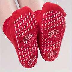 3 Pairs Washable Thermal Socks Massage Footbed Anti-odor One Size 35