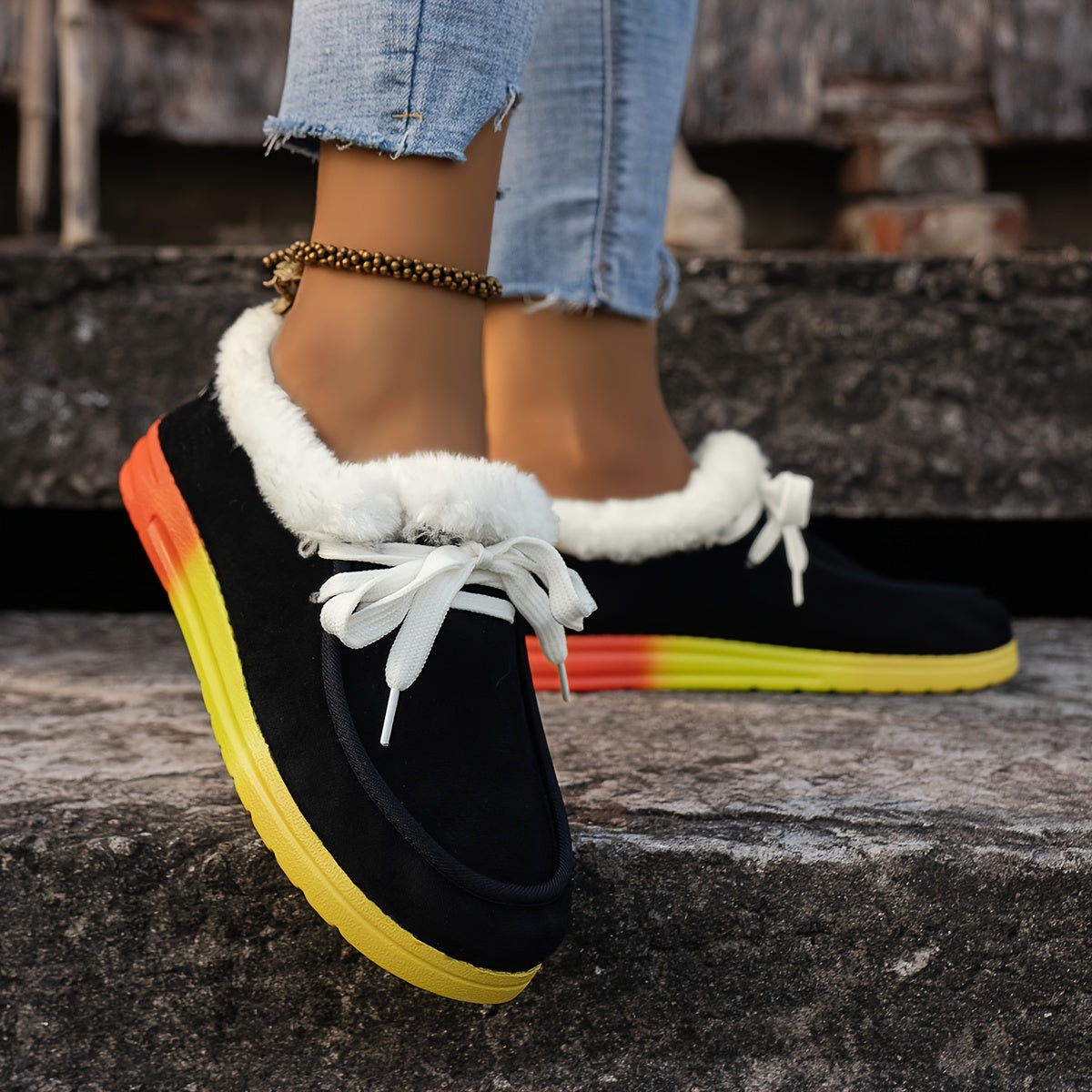 Women's Non slip Snow Shoes Comfortable Winter Warm Flat Shoes