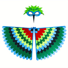 Kids Bird Wings Cape Mask Set for Cosplay Performance Props