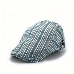 Men's Striped Thin Retro Forward Hat Peaked Cap