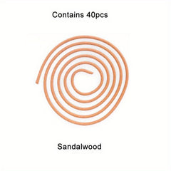 40pcs Natural Sandalwood Coil Incense for Mosquito Repellent