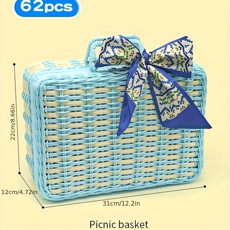 Tea Party Pretend Play Toys Large Afternoon Tea Picnic Basket Set