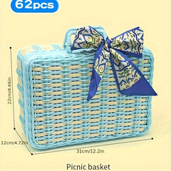 Tea Party Pretend Play Toys Large Afternoon Tea Picnic Basket Set