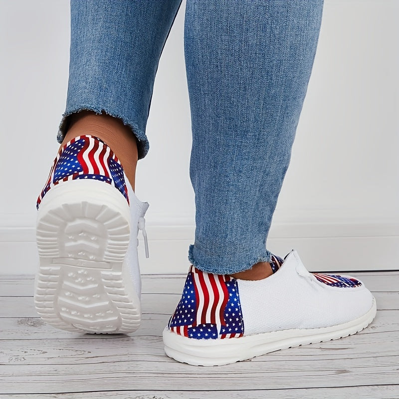 American Flag Canvas Shoes Women's Lightweight Outdoor Shoes