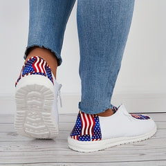American Flag Canvas Shoes Women's Lightweight Outdoor Shoes