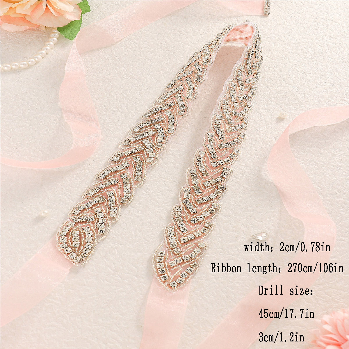 Bridal Rhinestone Waist Chain for Wedding Dress