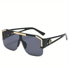 Men's Hollow Lion Head Large Frame Sunglasses