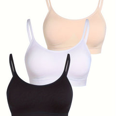3 Pack Seamless Sports Bra Set Plus Size High Stretch Comfort Wireless Yoga