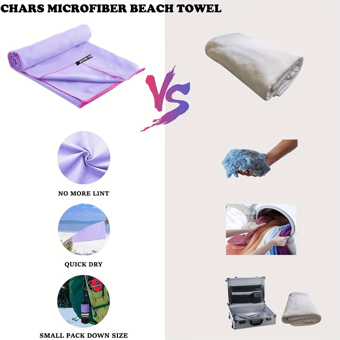 Microfiber Beach Towel Travel Sports Towel Absorbent Quick Drying Towel