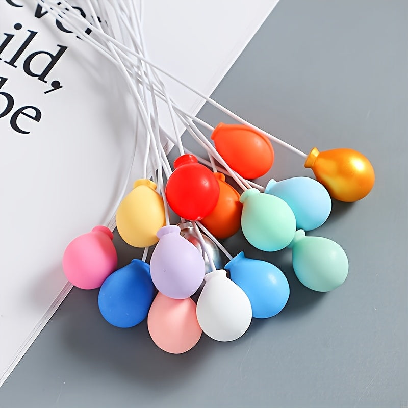 12pcs Resin Balloon Charms with Heart Shaped Caps Mixed Colors DIY Dollhouse Acc