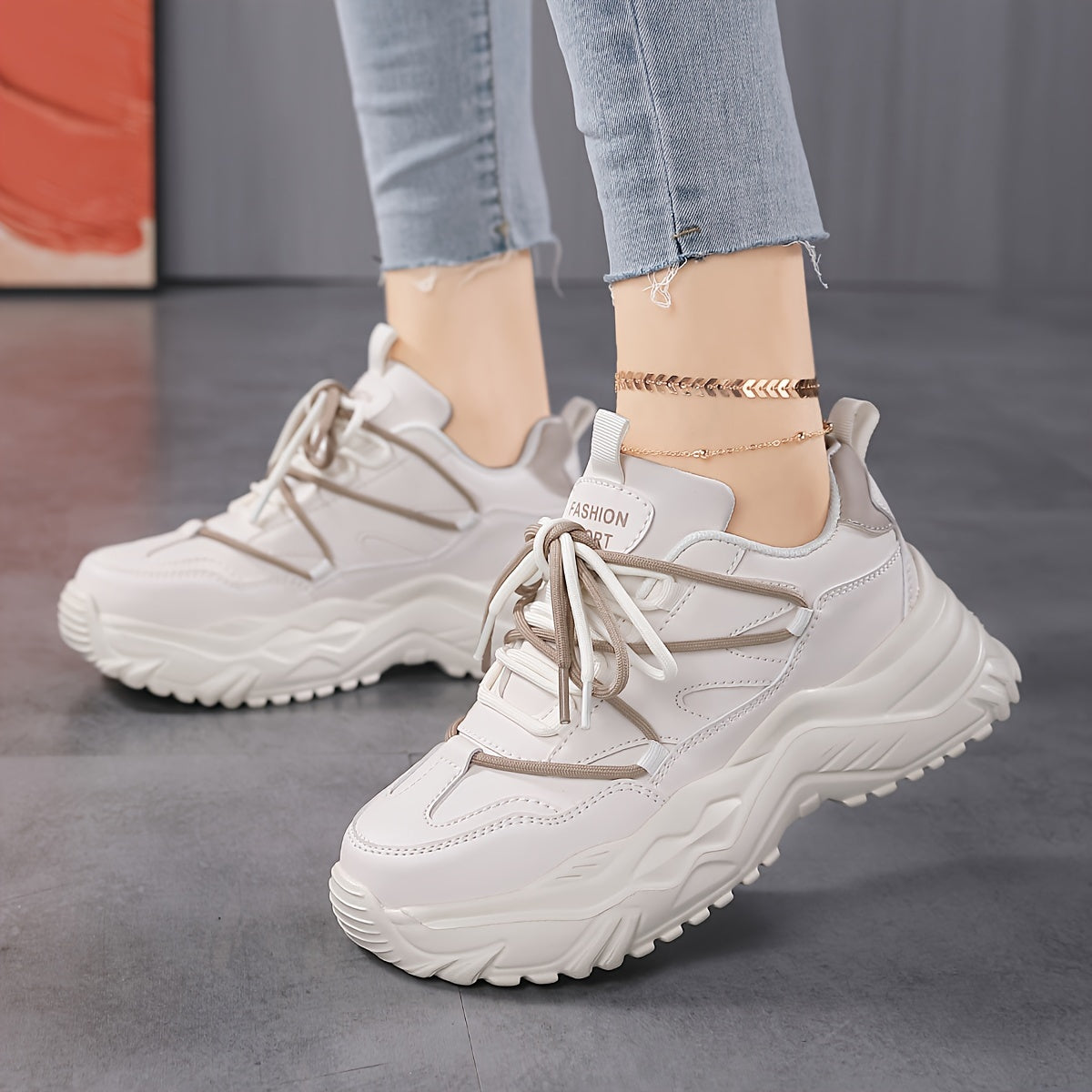 Women's Thick-Soled Running Shoes Comfortable Lightweight Sneakers