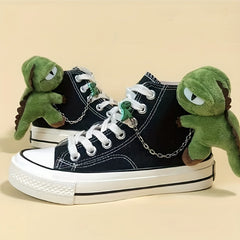Cartoon Dinosaur High Top Canvas Shoes for Women