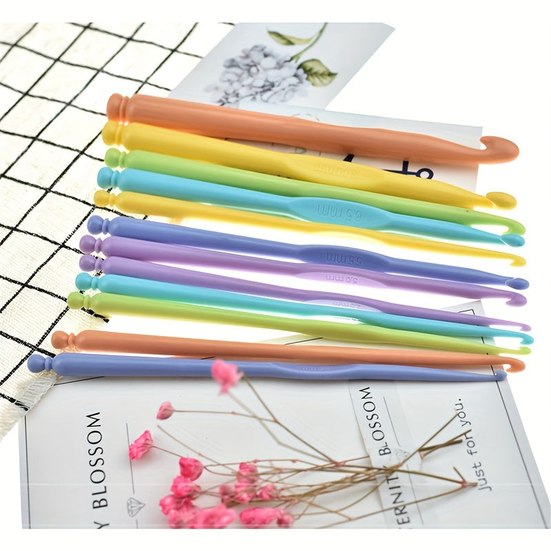 12pcs Colorful Ergonomic Crochet Hooks Set 2.0-10.0 Mm DIY Yarn Craft