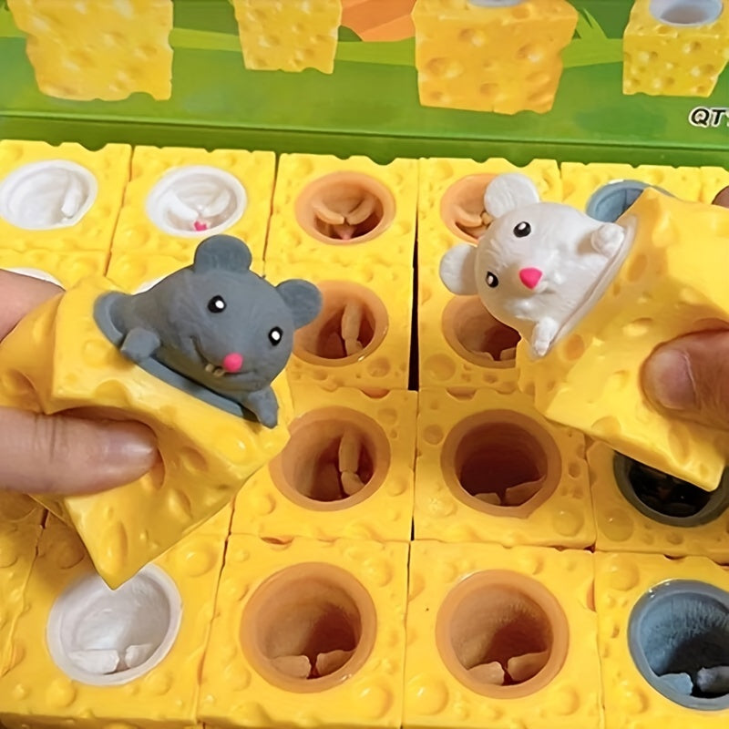 4pcs Mouse & Cheese Squeeze Stress Relief Fidget Toys