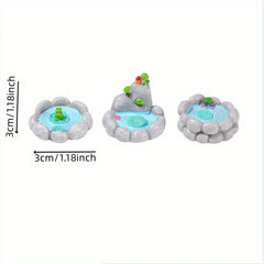 3pcs Christmas Mini Water Pool Pond Deco for Fairy Garden Mini Landscape