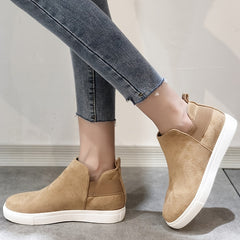 Women's Non slip Medium Tube Sneakers Warm Thick Bottom Skate Shoes