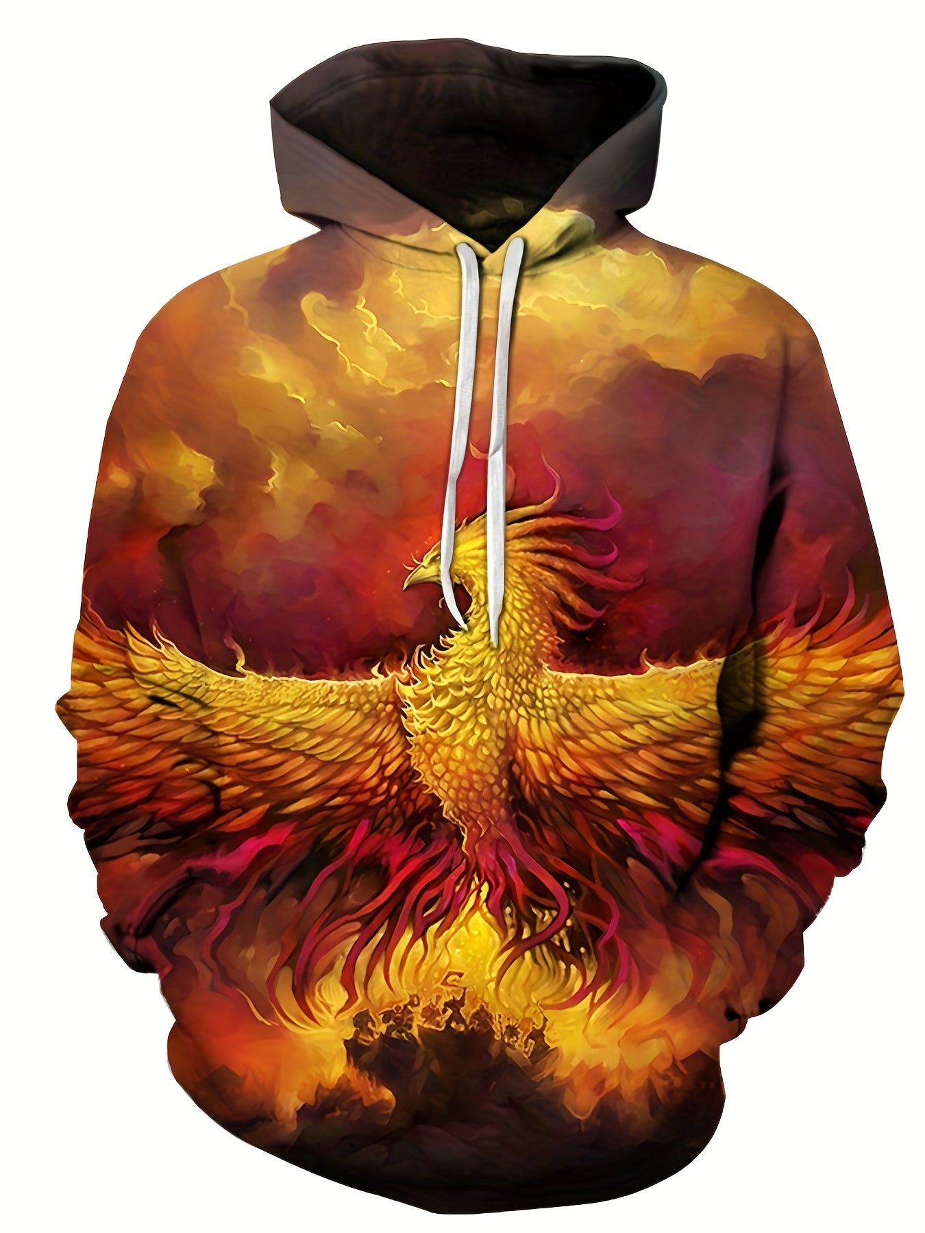 Men's 3D Phoenix Graphic Hoodie Stretchable Breathable Sweatshirt