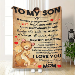 To My Son Printed Blanket - Home & Outdoor Travel