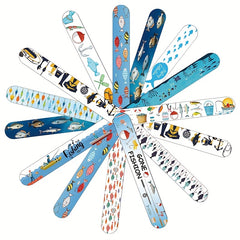 24pcs Gone Fishing Slap Bracelets Party Favors Navy Orange Red Yellow Teal Gray