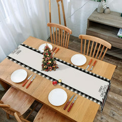 Plaid Christmas Tree Table Runner - Merry Christmas Holiday Decor