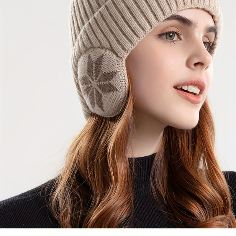 Thickened Velvet Knitted Woolen Hats for Winter, Ear Protection