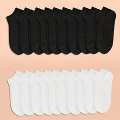 20-30 Pairs Low Cut Ankle Socks Soft Lightweight Women's Stockings