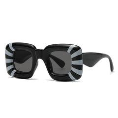Striped Square Sunglasses UV400 for Beach Party Club