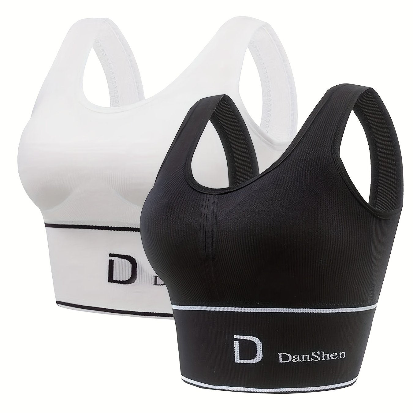 2 Pack Plus Size Sports Bra Women's Plus High Stretch