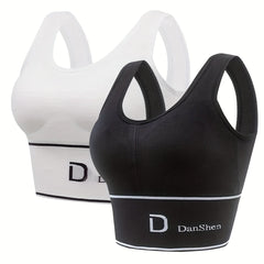2 Pack Plus Size Sports Bra Women's Plus High Stretch