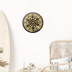 Children's Room Decoration Wall Clock LED Light Retro Wooden Sign