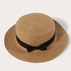 Bow Tie Straw Hat For Women Ladies Chinese Year Christmas For Her