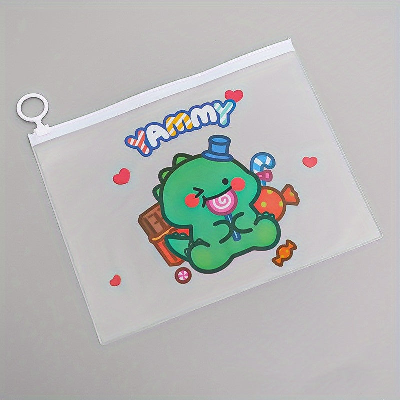 Dinosaur File Bag Transparent Storage for Students Exam Office