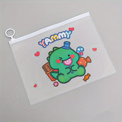 Dinosaur File Bag Transparent Storage for Students Exam Office