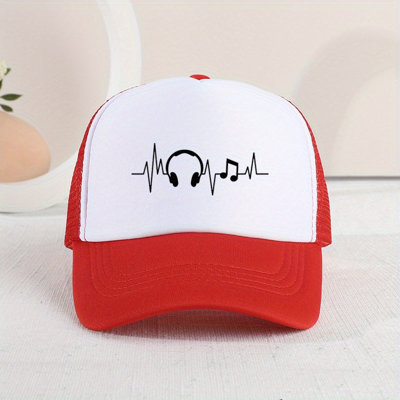 Kids Mesh Headphones Print Baseball Cap Sunshade Cap For Boys