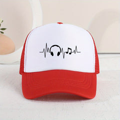 Kids Mesh Headphones Print Baseball Cap Sunshade Cap For Boys