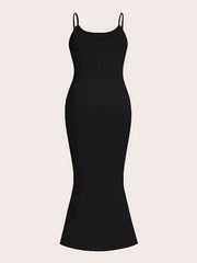 Ribbed Round Neck Cami Dress
