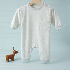 Baby Autumn Long Sleeve Pocket Jumpsuit Cotton Romper