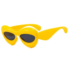 Cat Eye Sunglasses Acrylic Thick Frame Glasses Women Sun Protection Shield