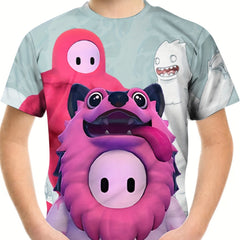 Boy's Cartoon Graphic T shirt Casual Slightly Stretch Novel Tee