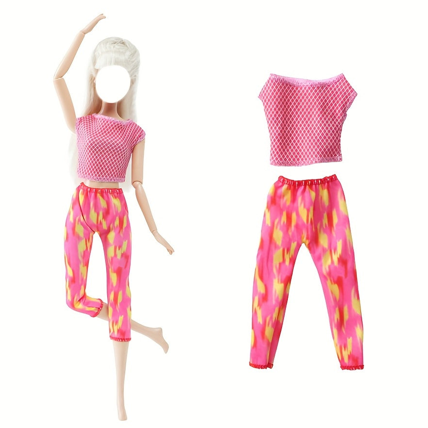 Doll Mini Dress Summer Daily Wear Pants Coat Shirt Pink Clothes Doll Accessories