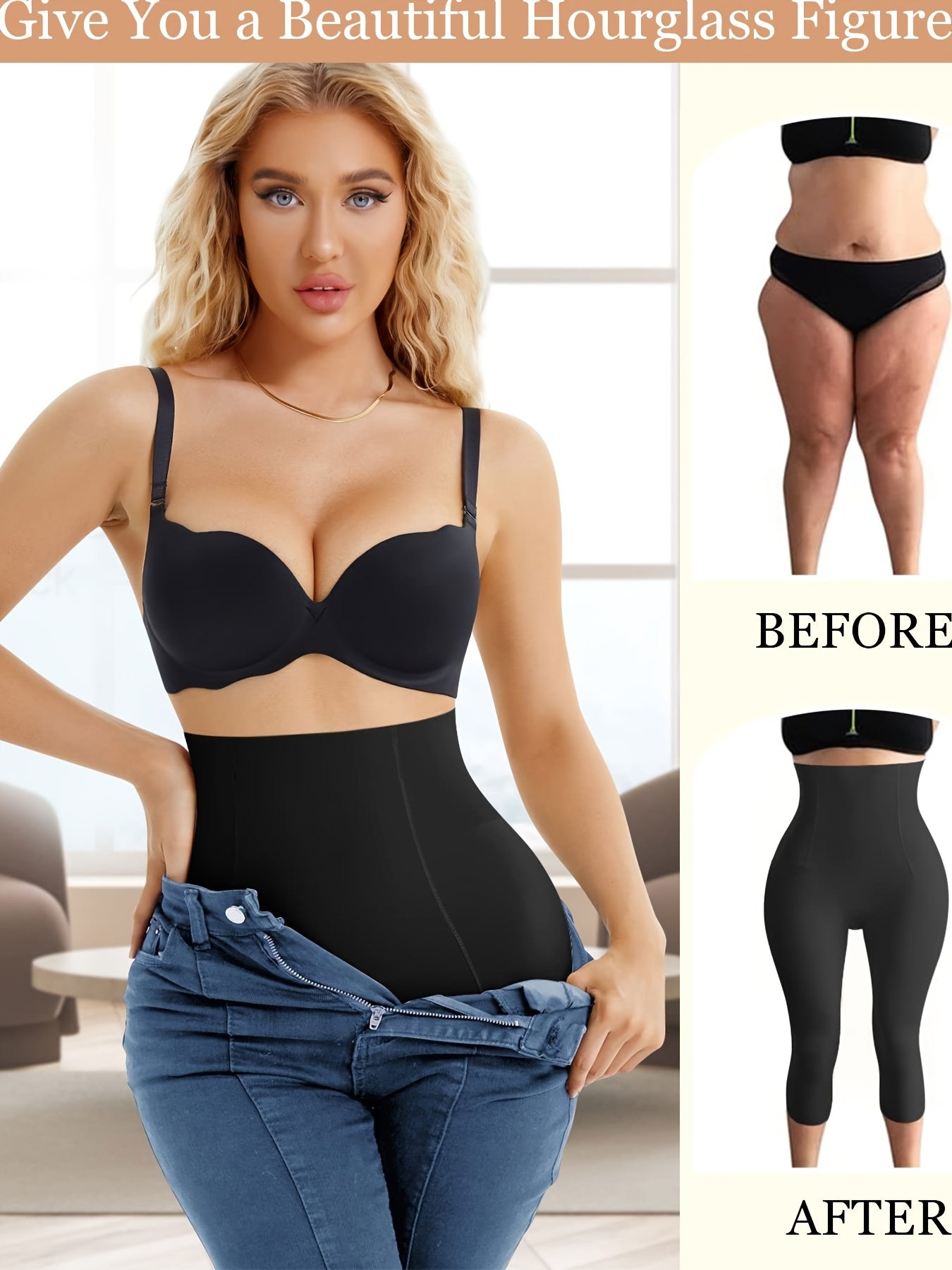 Solid Shaping Crop Pants High Waist Tummy Control Yoga Crop Pants